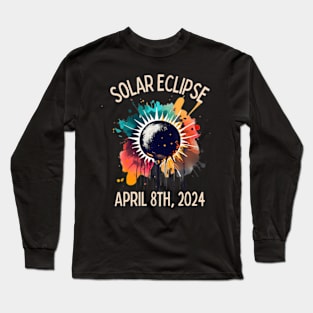 Total Solar Eclipse 4.08.24 Totality Usa Spring April 4 2024 Long Sleeve T-Shirt